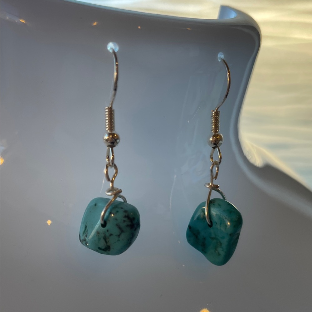 Chic Turquoise Color Howlite Earrings